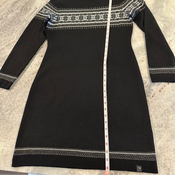 Neve Woman's Sweater Dress Merino Wool Polyester Blend Nordic Fairisle Size M - Picture 7 of 11